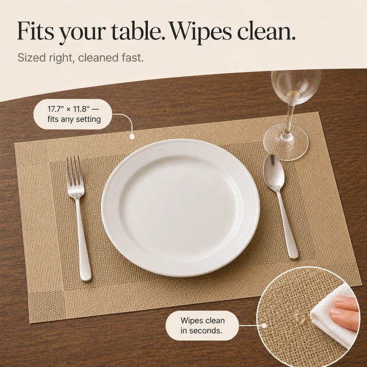 Wovella – Woven Vinyl Placemats, Zestaw 4 sztuk