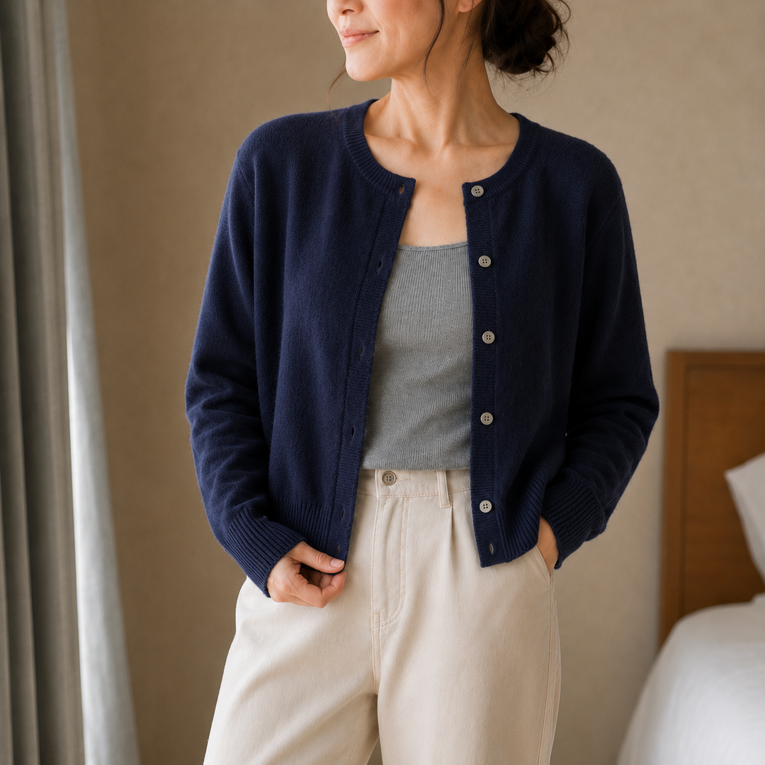 Wearbella – Krótki kardigan z przyciskami i miękkiego dzianiny