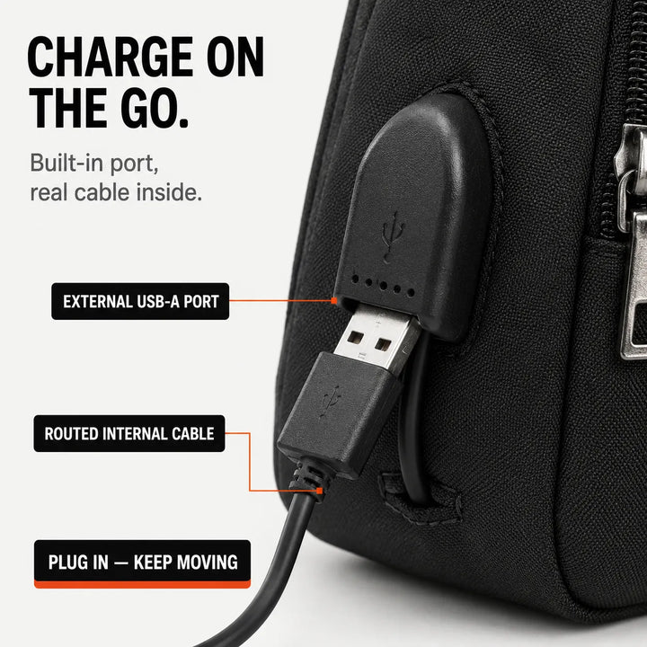 Slynx – Torba na ramię z portem do ładowania USB