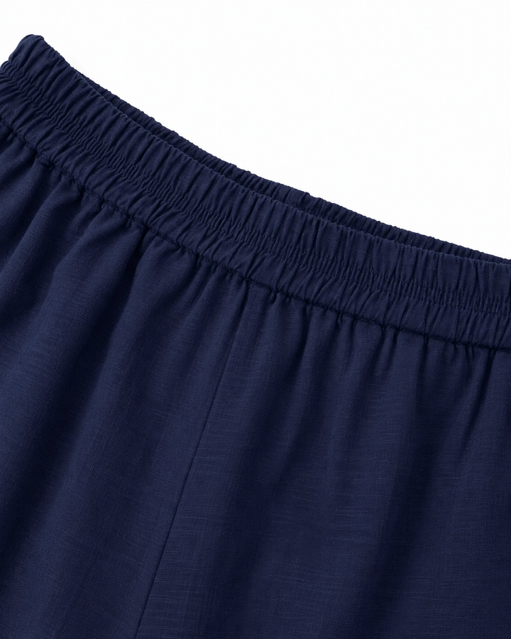 Wearlette – Zestaw Dwuczęściowy z Szerokimi Nogawkami w Stylu Lnianym