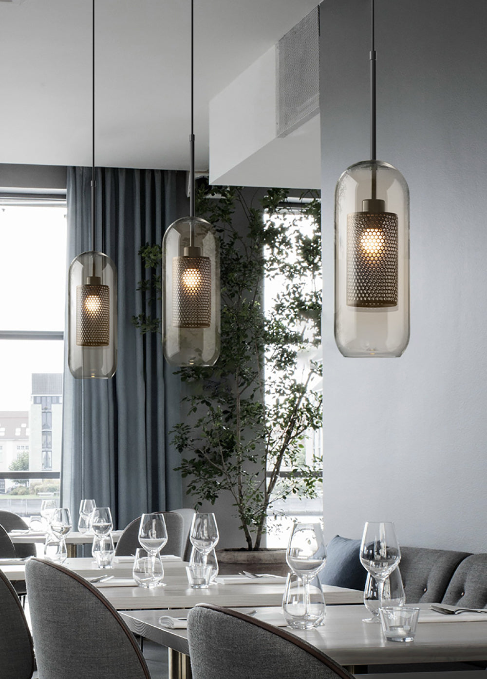 Szklana Lampa Wisząca Chiswick