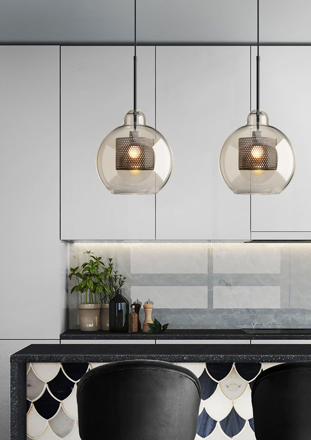 Szklana Lampa Wisząca Chiswick