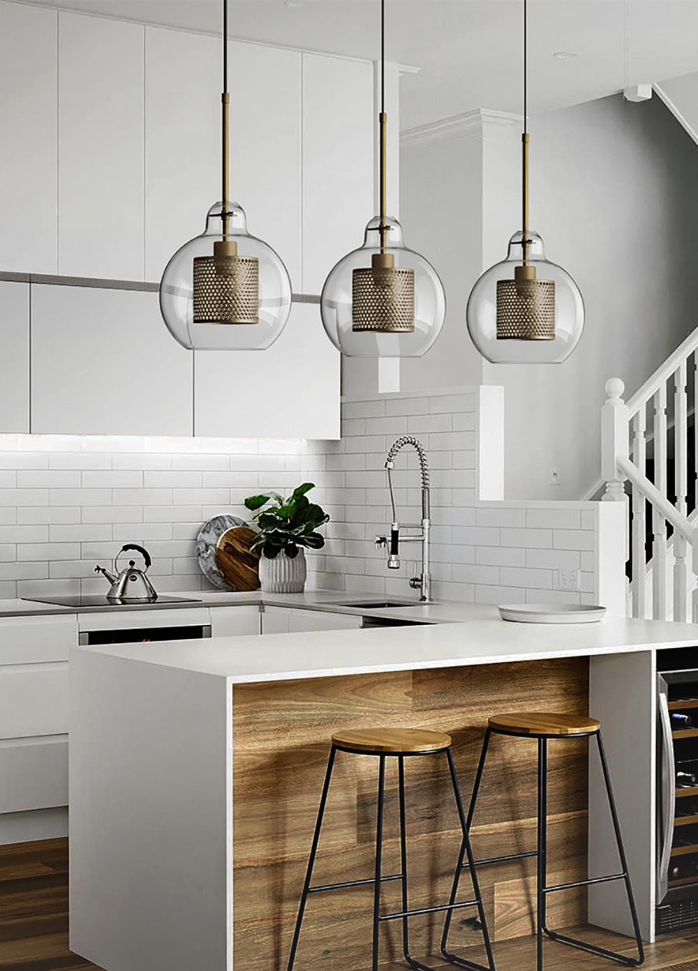 Szklana Lampa Wisząca Chiswick