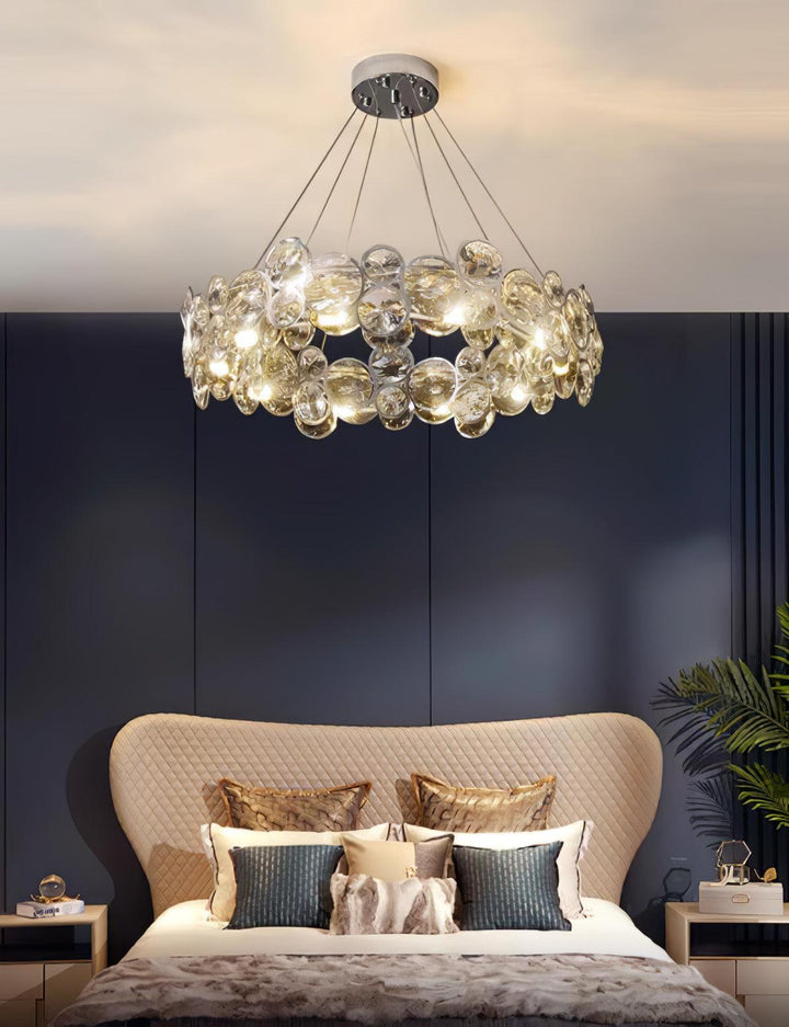 Chromowa Okrągła Kryształowa Żyrandol