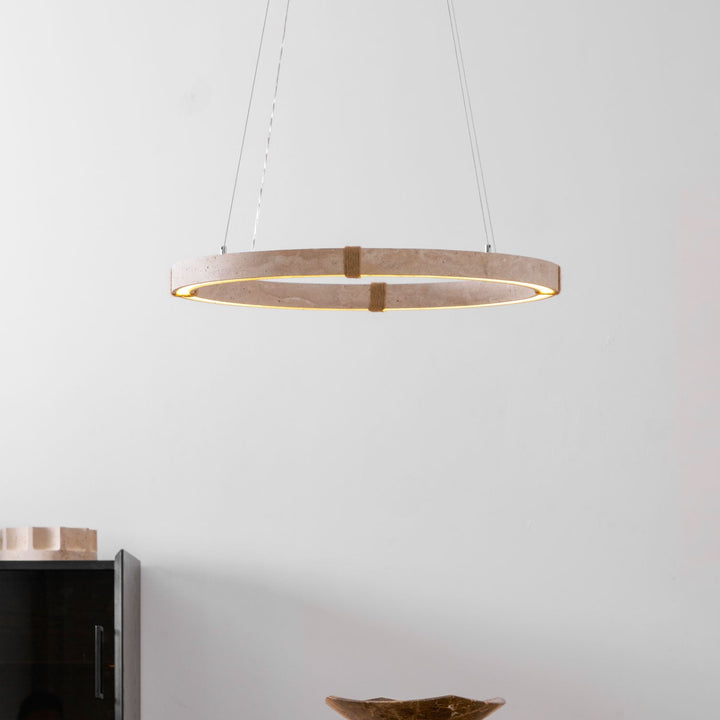 Lampa wisząca z trawertynu Circle