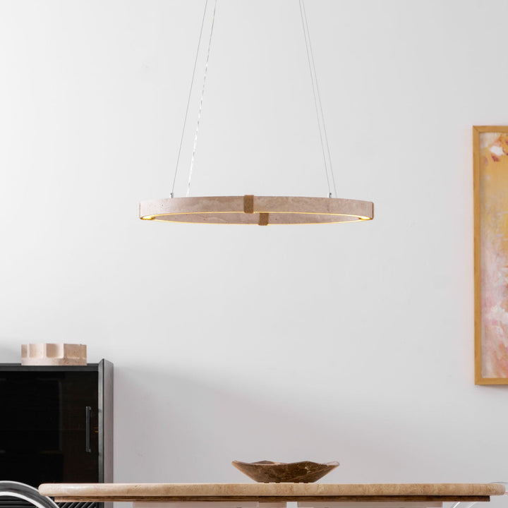 Lampa wisząca z trawertynu Circle