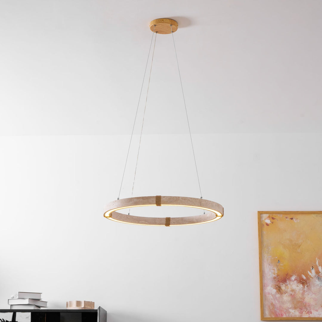 Lampa wisząca z trawertynu Circle