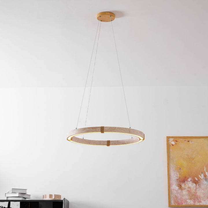 Lampa wisząca z trawertynu Circle