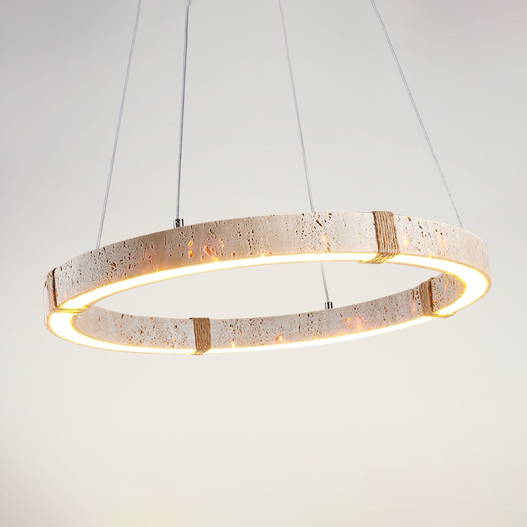 Lampa wisząca z trawertynu Circle
