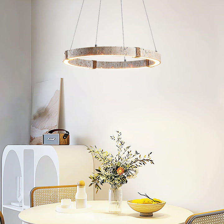Lampa wisząca z trawertynu Circle