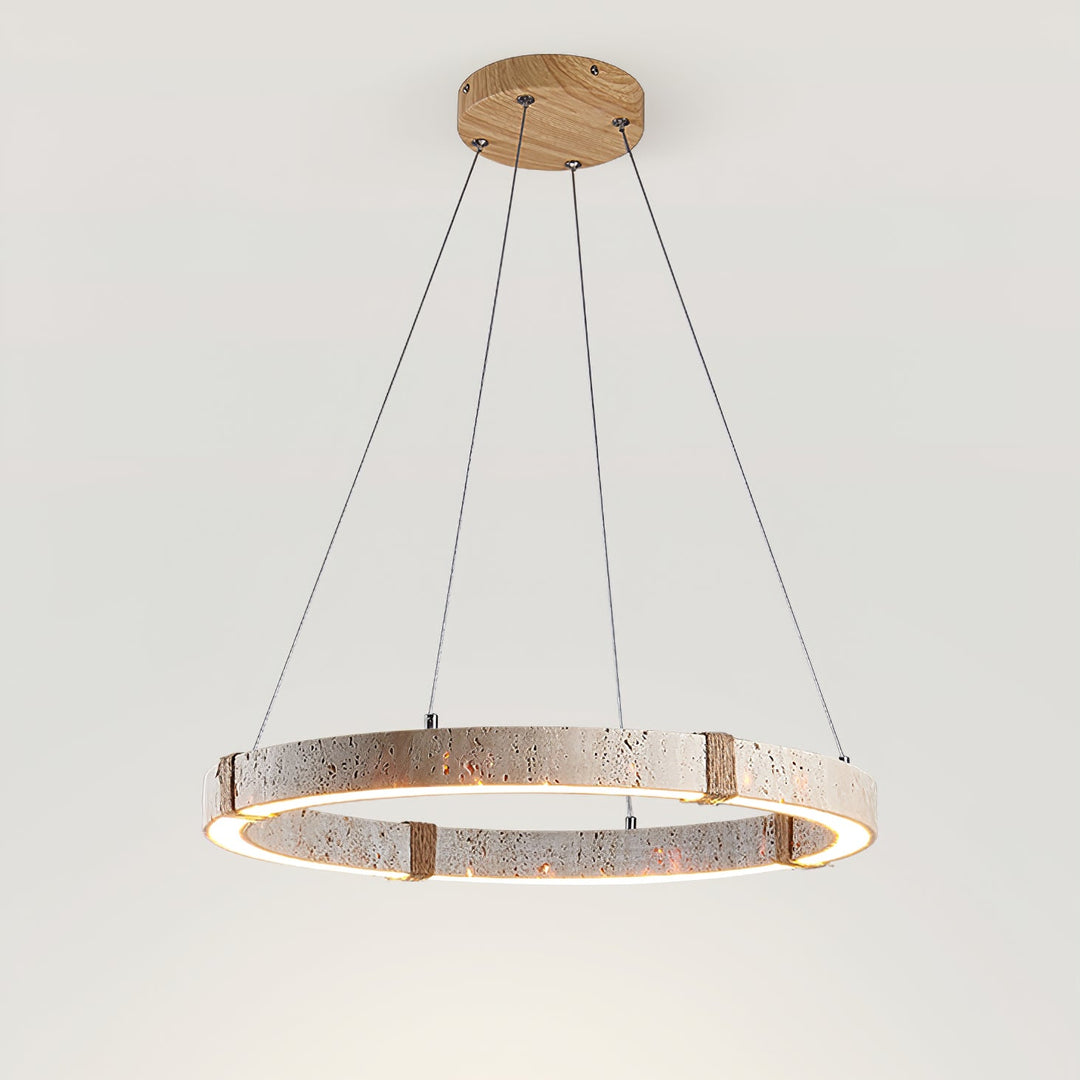 Lampa wisząca z trawertynu Circle