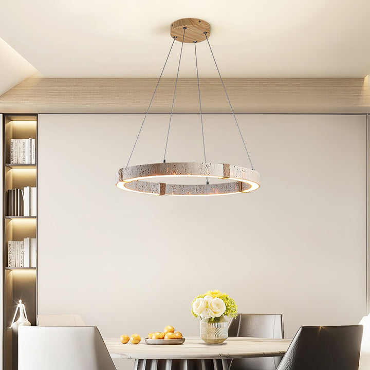 Lampa wisząca z trawertynu Circle