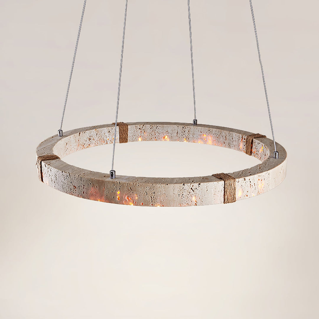 Lampa wisząca z trawertynu Circle