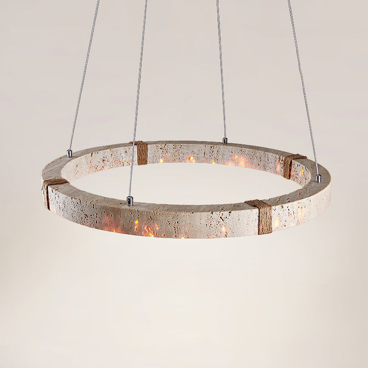 Lampa wisząca z trawertynu Circle