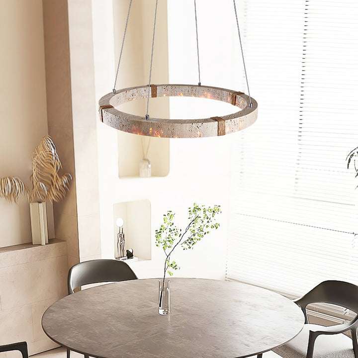 Lampa wisząca z trawertynu Circle