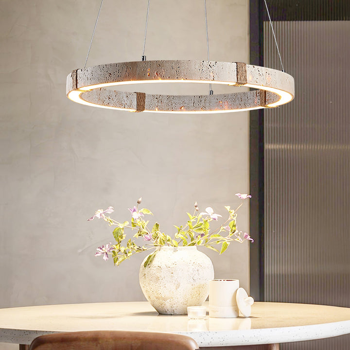 Lampa wisząca z trawertynu Circle