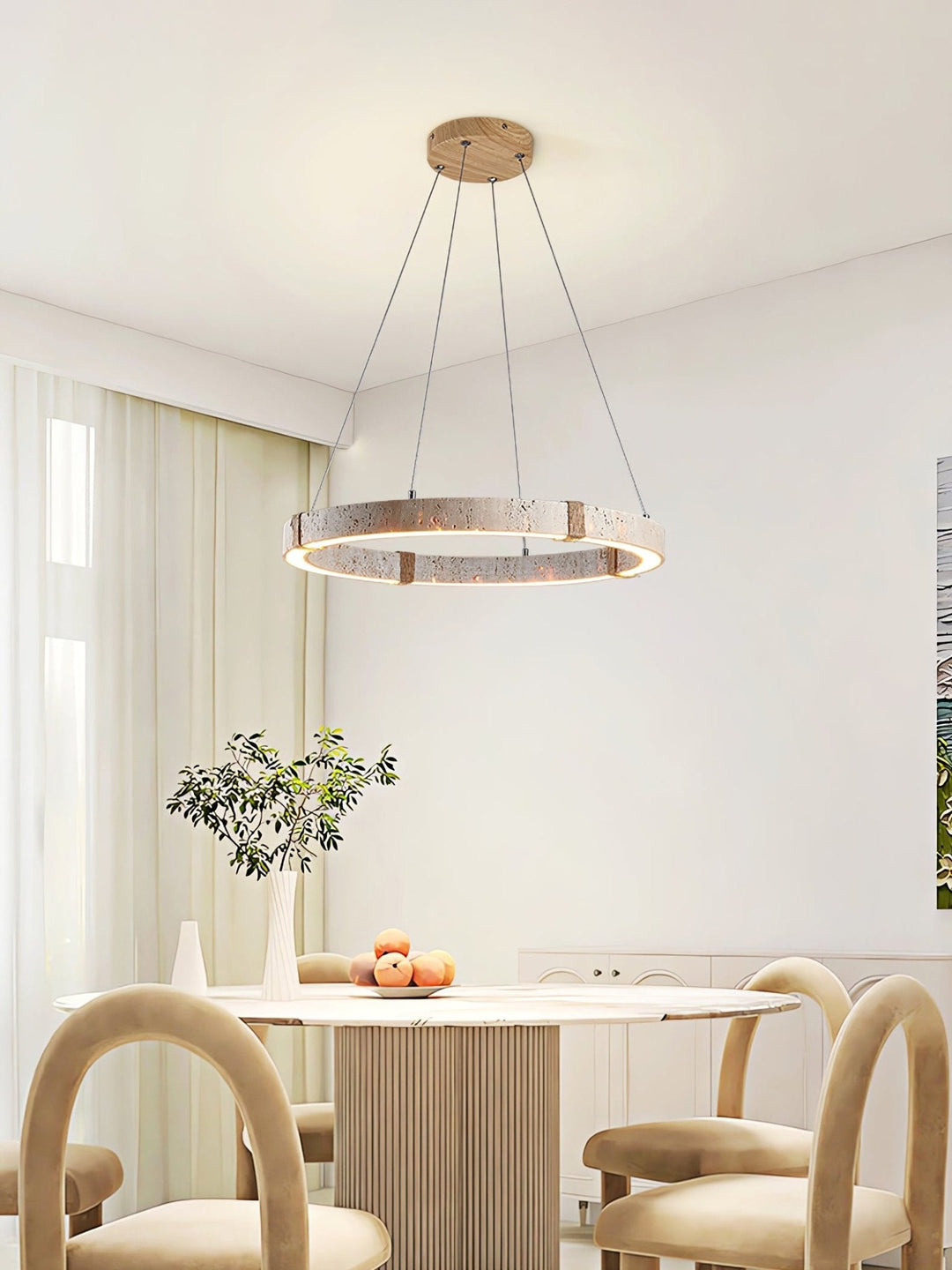 Lampa wisząca z trawertynu Circle
