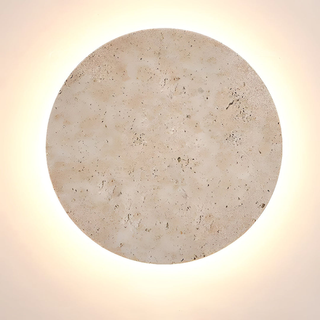 Lampa Ścienna z Travertynu w Kształcie Koła
