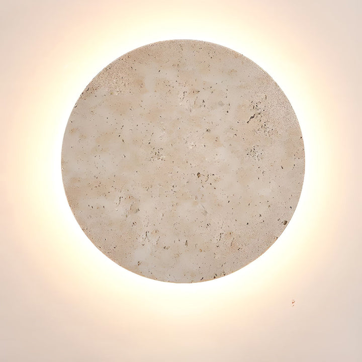 Lampa Ścienna z Travertynu w Kształcie Koła