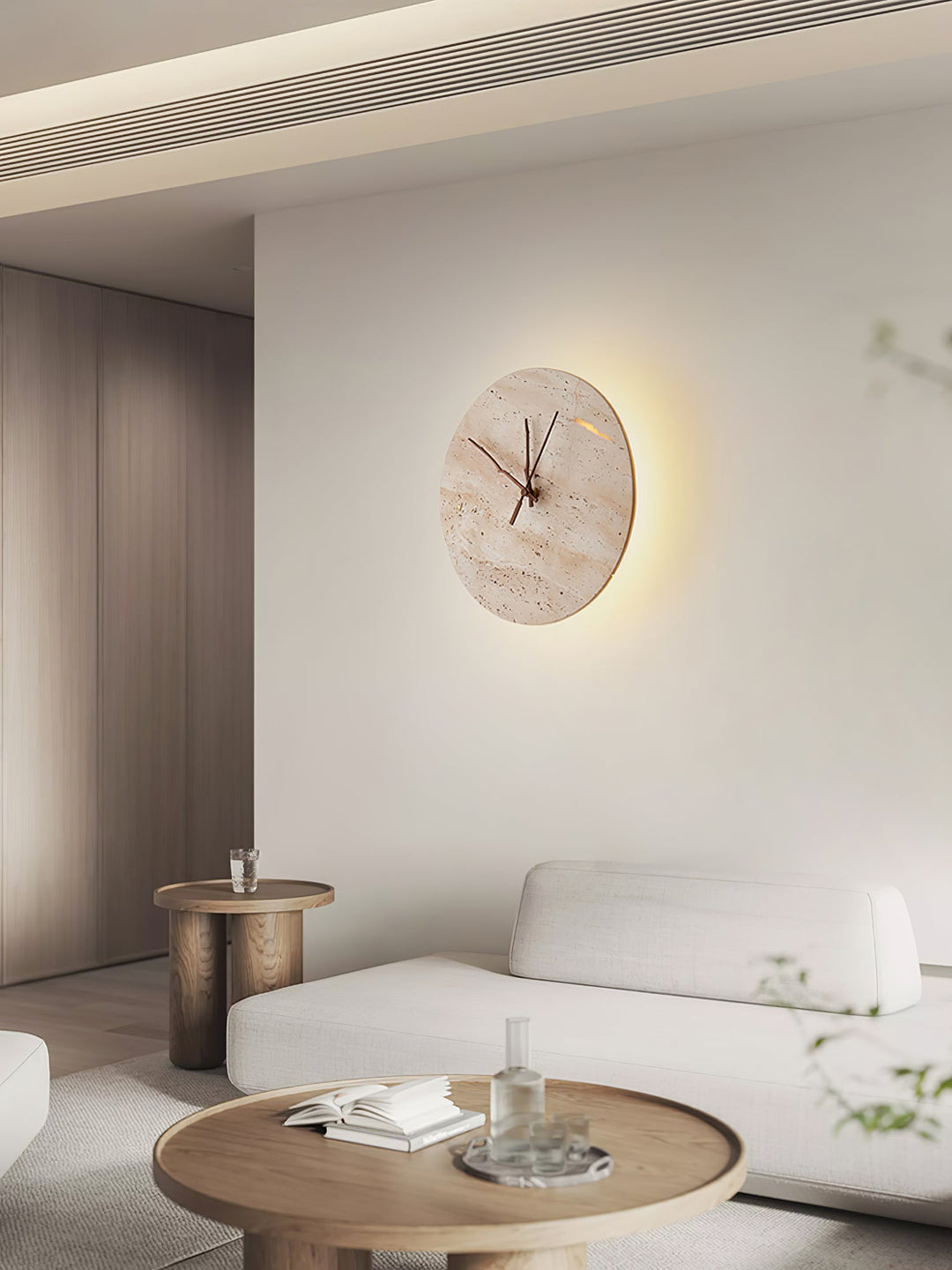 Lampa Ścienna Clock z Travertynu