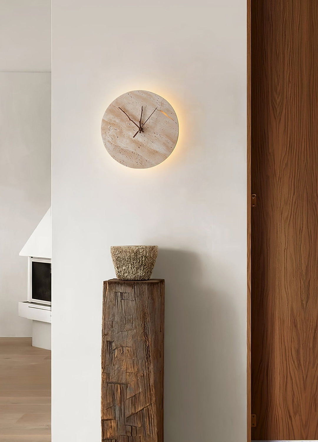 Lampa Ścienna Clock z Travertynu