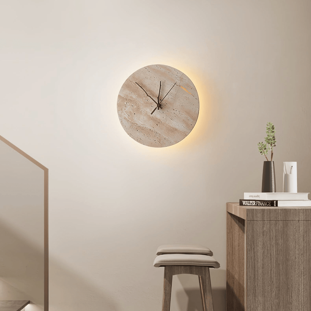 Lampa Ścienna Clock z Travertynu