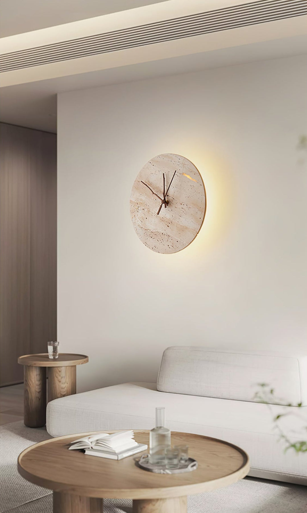 Lampa Ścienna Clock z Travertynu