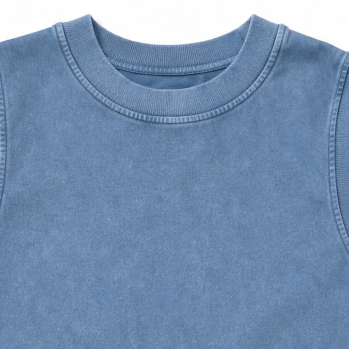 Wearella – Zestaw damskiego topu z acid-wash i spódnicy z rozcięciem