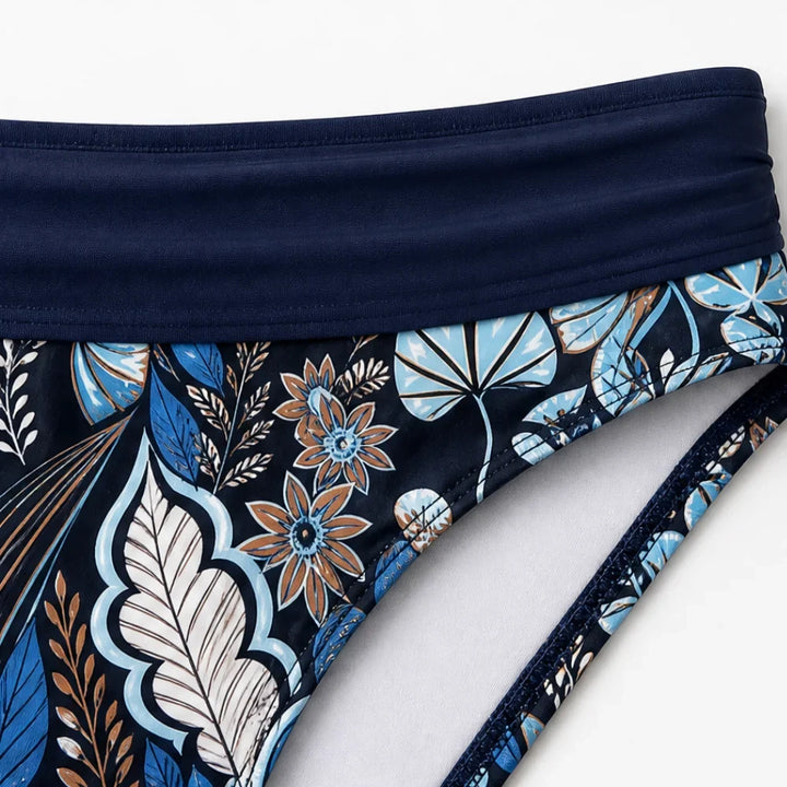 Marella – Kontrastowy Kwiatowy Bikini w Wysokim Talii dla Kobiet