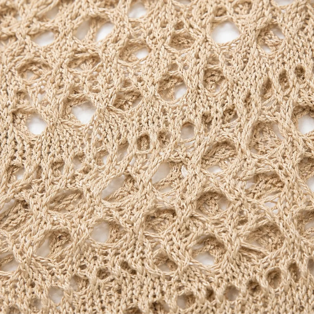 Marigrove – Boho Damski Top V-Neck Szydełkowy