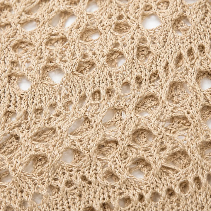 Marigrove – Boho Damski Top V-Neck Szydełkowy