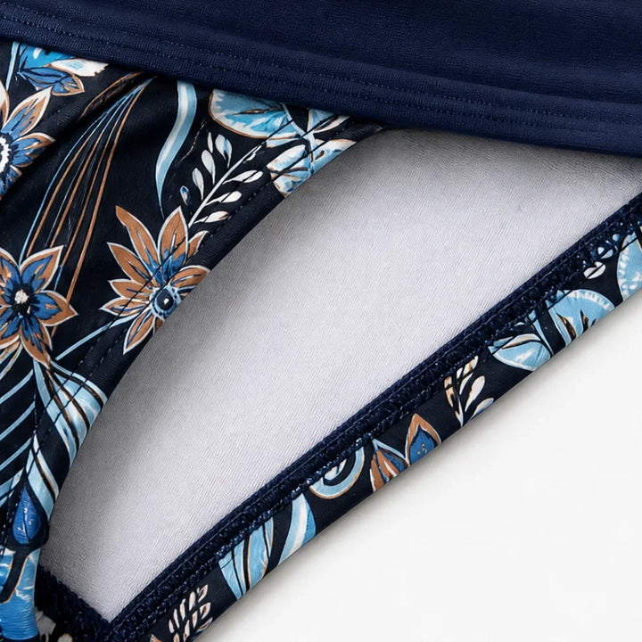 Marella – Kontrastowy Kwiatowy Bikini w Wysokim Talii dla Kobiet
