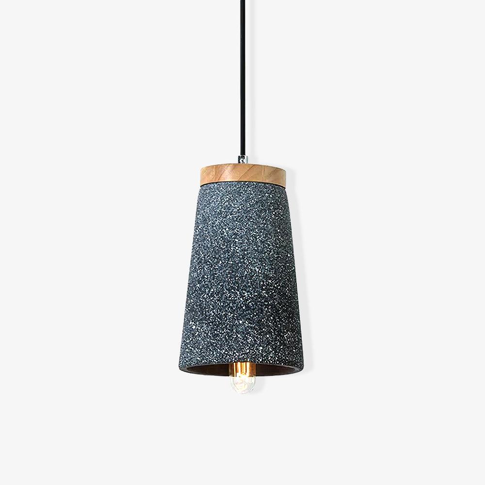 Lampa wisząca Coburg z drewna i cementu