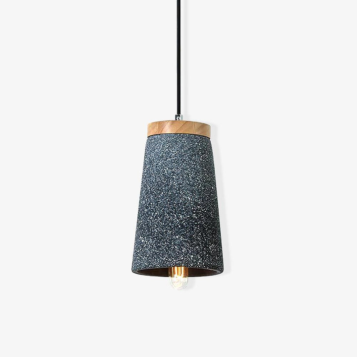 Lampa wisząca Coburg z drewna i cementu