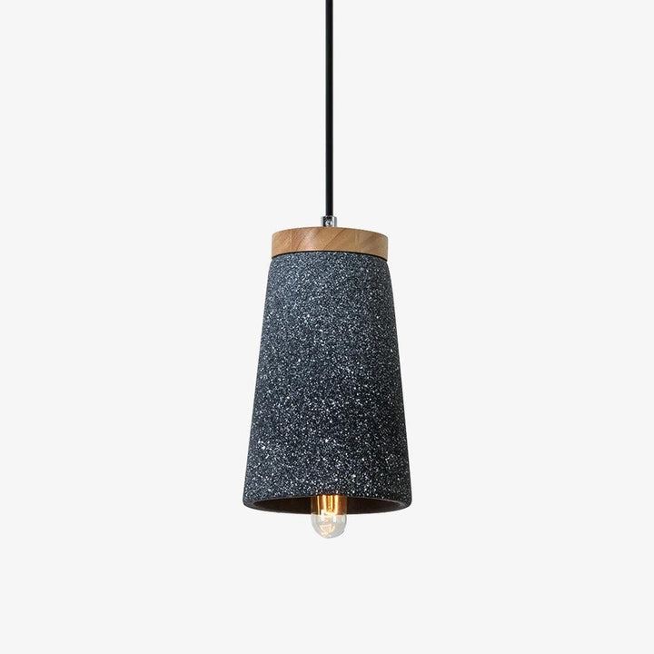 Lampa wisząca Coburg z drewna i cementu