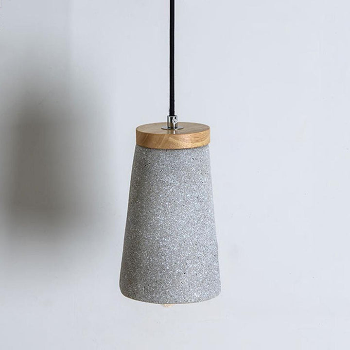 Lampa wisząca Coburg z drewna i cementu