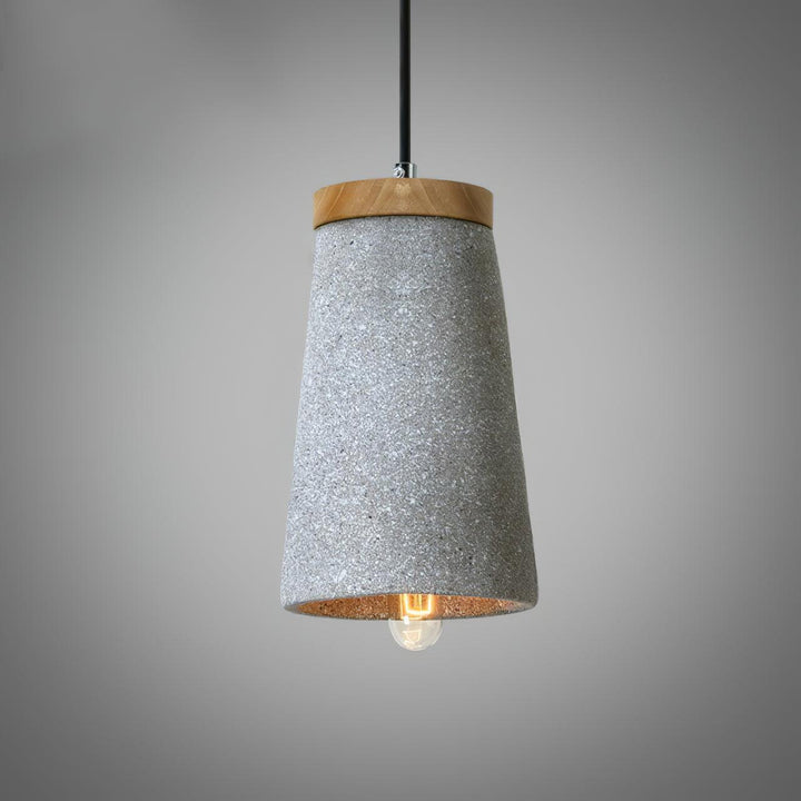 Lampa wisząca Coburg z drewna i cementu