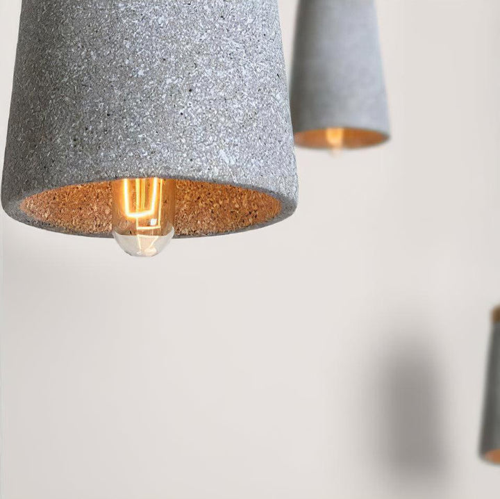 Lampa wisząca Coburg z drewna i cementu
