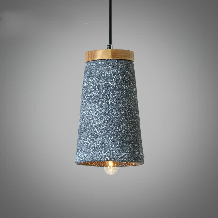 Lampa wisząca Coburg z drewna i cementu