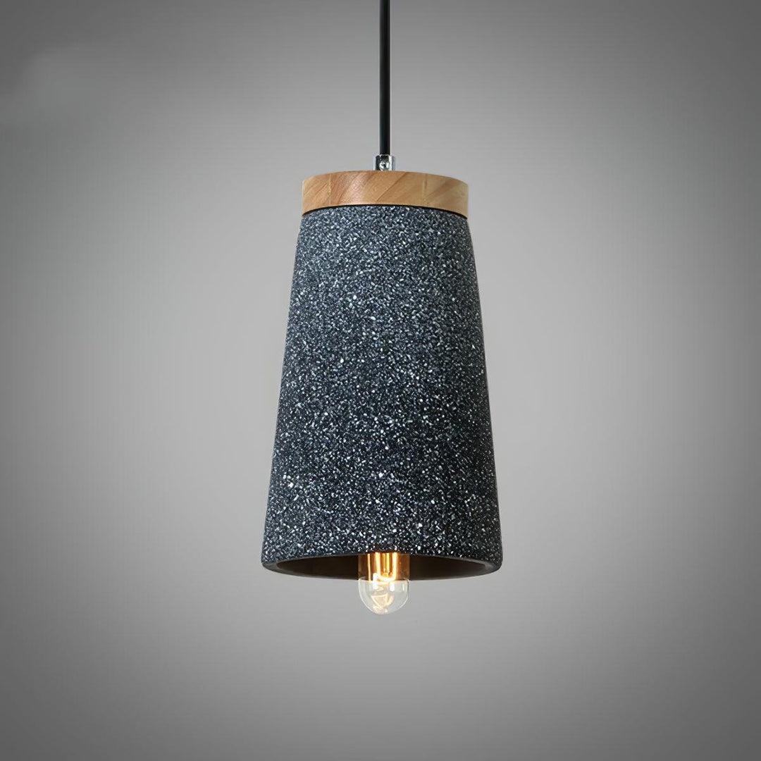 Lampa wisząca Coburg z drewna i cementu