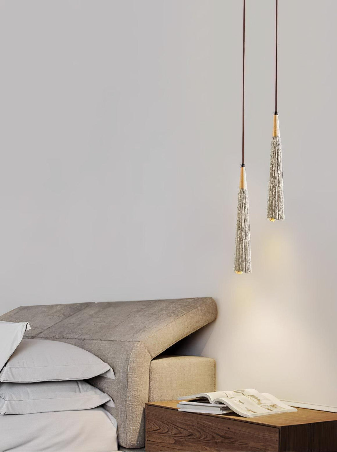 Lampa Wisząca Z Betonu Z Faldami