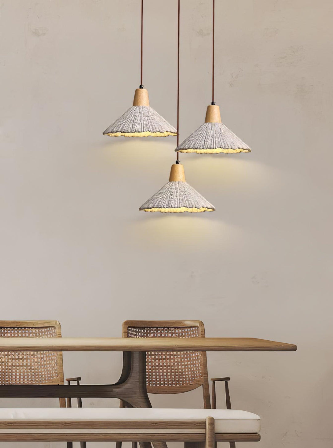 Lampa Wisząca Z Betonu Z Faldami