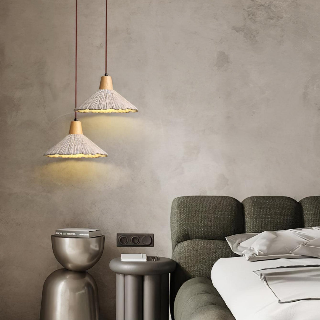 Lampa Wisząca Z Betonu Z Faldami