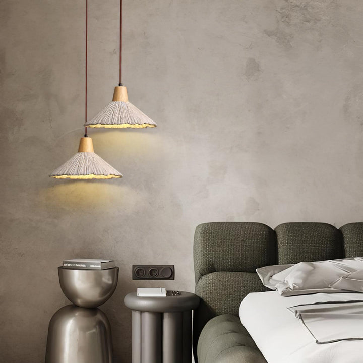 Lampa Wisząca Z Betonu Z Faldami
