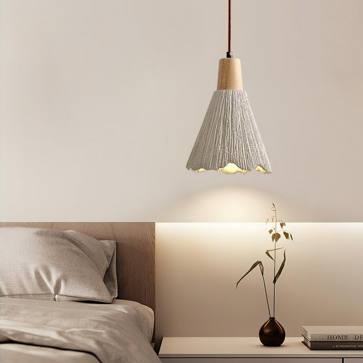 Lampa Wisząca Z Betonu Z Faldami