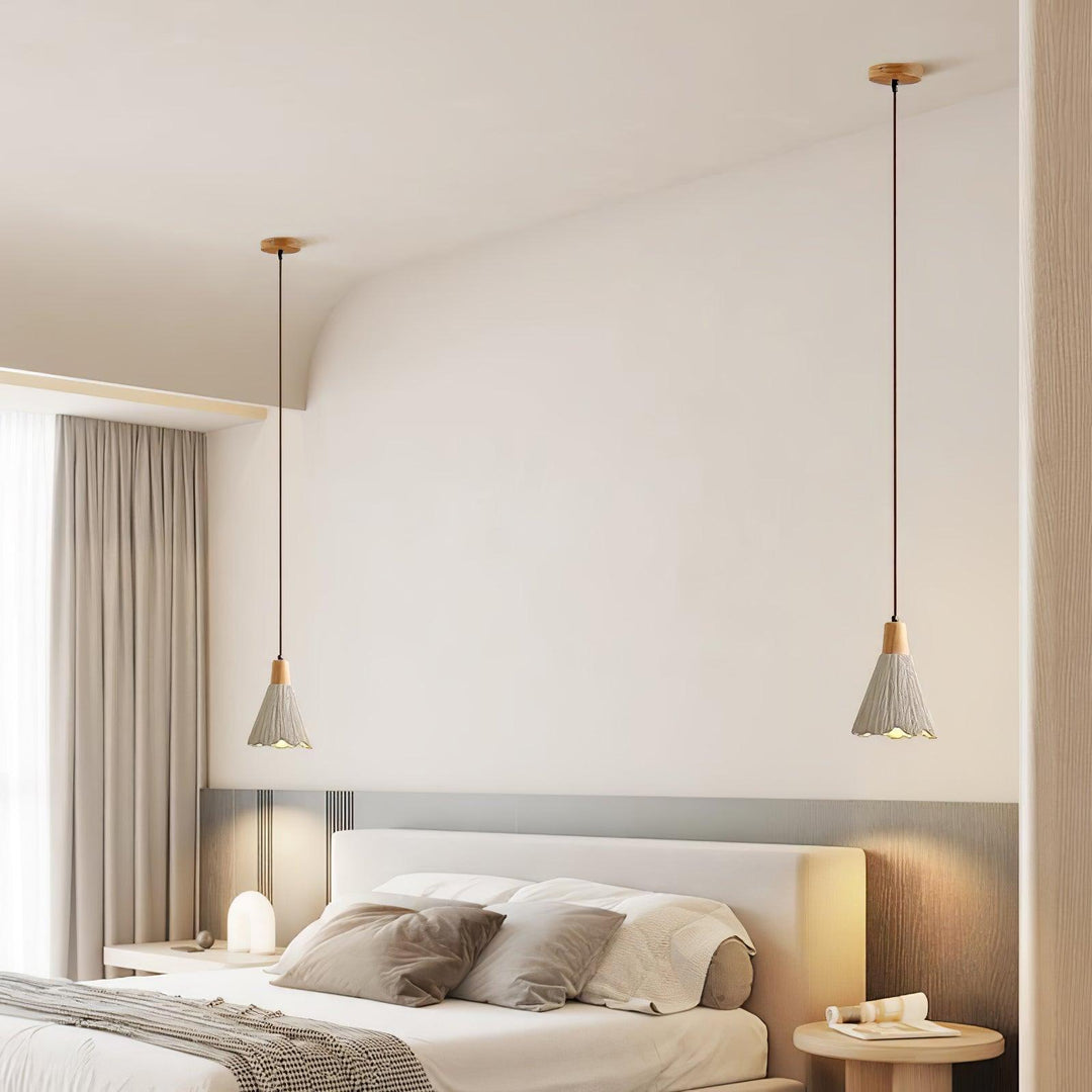 Lampa Wisząca Z Betonu Z Faldami