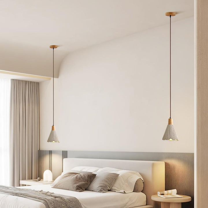 Lampa Wisząca Z Betonu Z Faldami