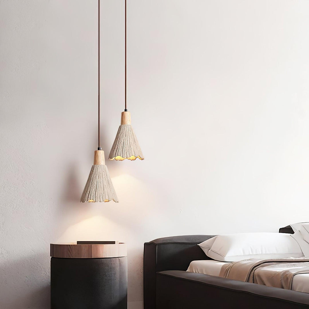 Lampa Wisząca Z Betonu Z Faldami