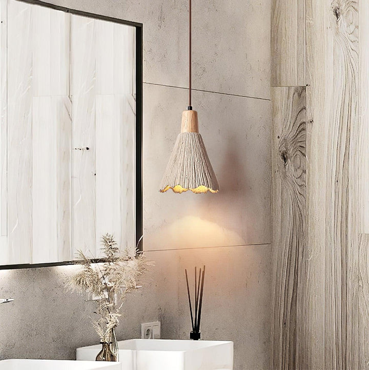 Lampa Wisząca Z Betonu Z Faldami