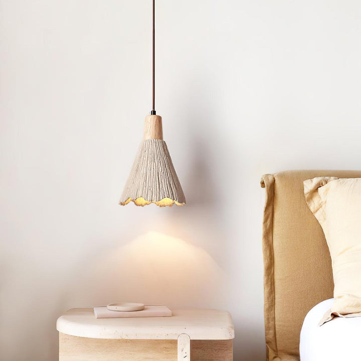 Lampa Wisząca Z Betonu Z Faldami